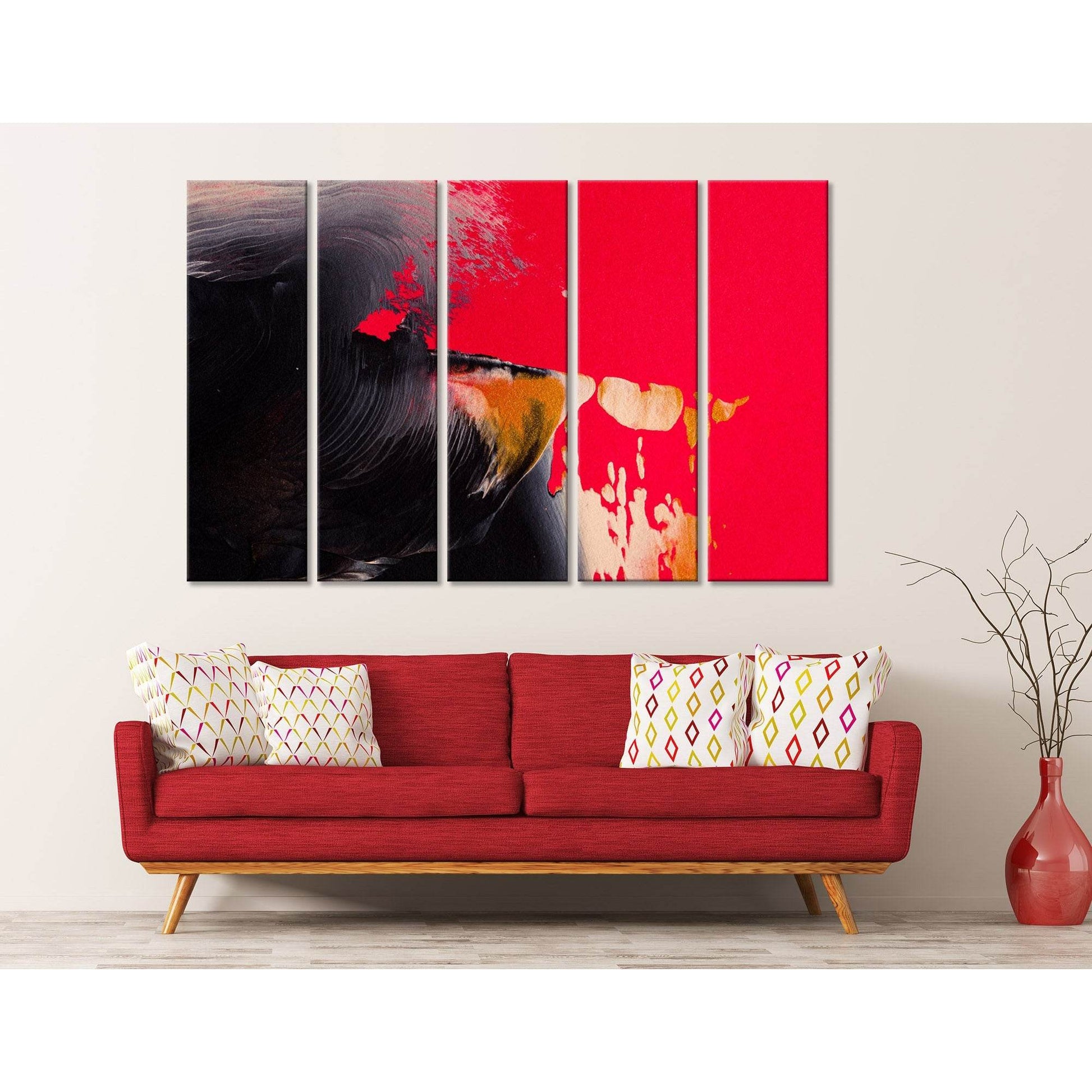 Bright Crimson And Black Fashionable Abstract №04407 Ready to Hang Canvas PrintCanvas art arrives ready to hang, with hanging accessories included and no additional framing required. Every canvas print is hand-crafted, made on-demand at our workshop and e