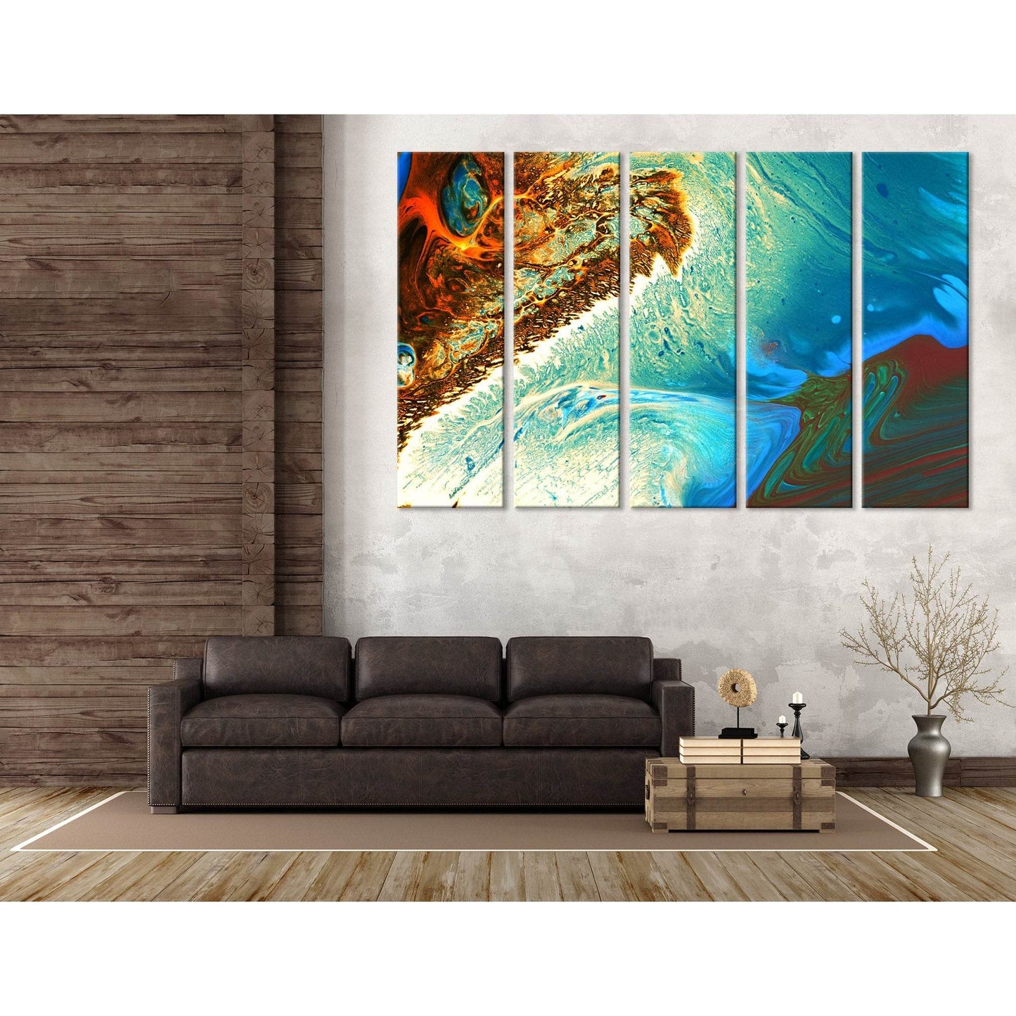 Orange, Green And Blue Abstract №04302 Ready to Hang Canvas PrintCanvas art arrives ready to hang, with hanging accessories included and no additional framing required. Every canvas print is hand-crafted, made on-demand at our workshop and expertly stretc
