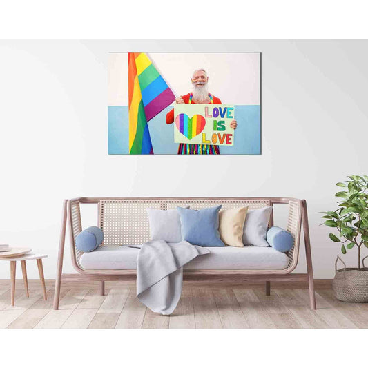 Hipster at gay pride №2119 Ready to Hang Canvas PrintCanvas art arrives ready to hang, with hanging accessories included and no additional framing required. Every canvas print is hand-crafted, made on-demand at our workshop and expertly stretched around 1