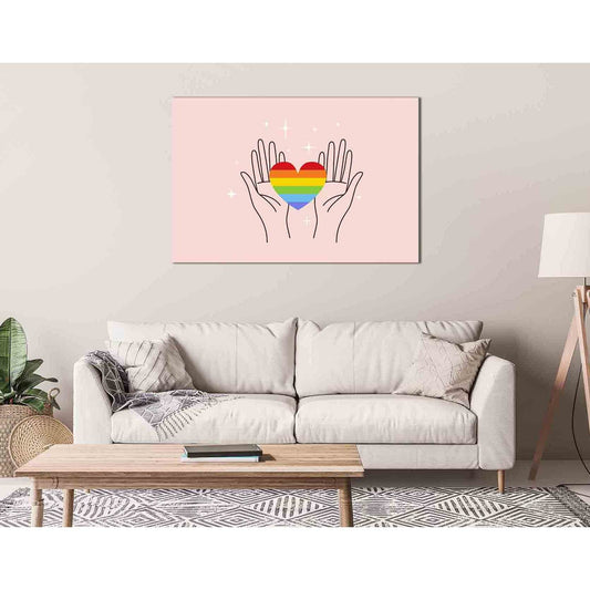 Hand and pride LGBT №2147 Ready to Hang Canvas PrintCanvas art arrives ready to hang, with hanging accessories included and no additional framing required. Every canvas print is hand-crafted, made on-demand at our workshop and expertly stretched around 10