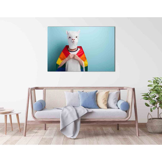 Woman hold rainbow lgbt pride flag №2154 Ready to Hang Canvas PrintCanvas art arrives ready to hang, with hanging accessories included and no additional framing required. Every canvas print is hand-crafted, made on-demand at our workshop and expertly stre