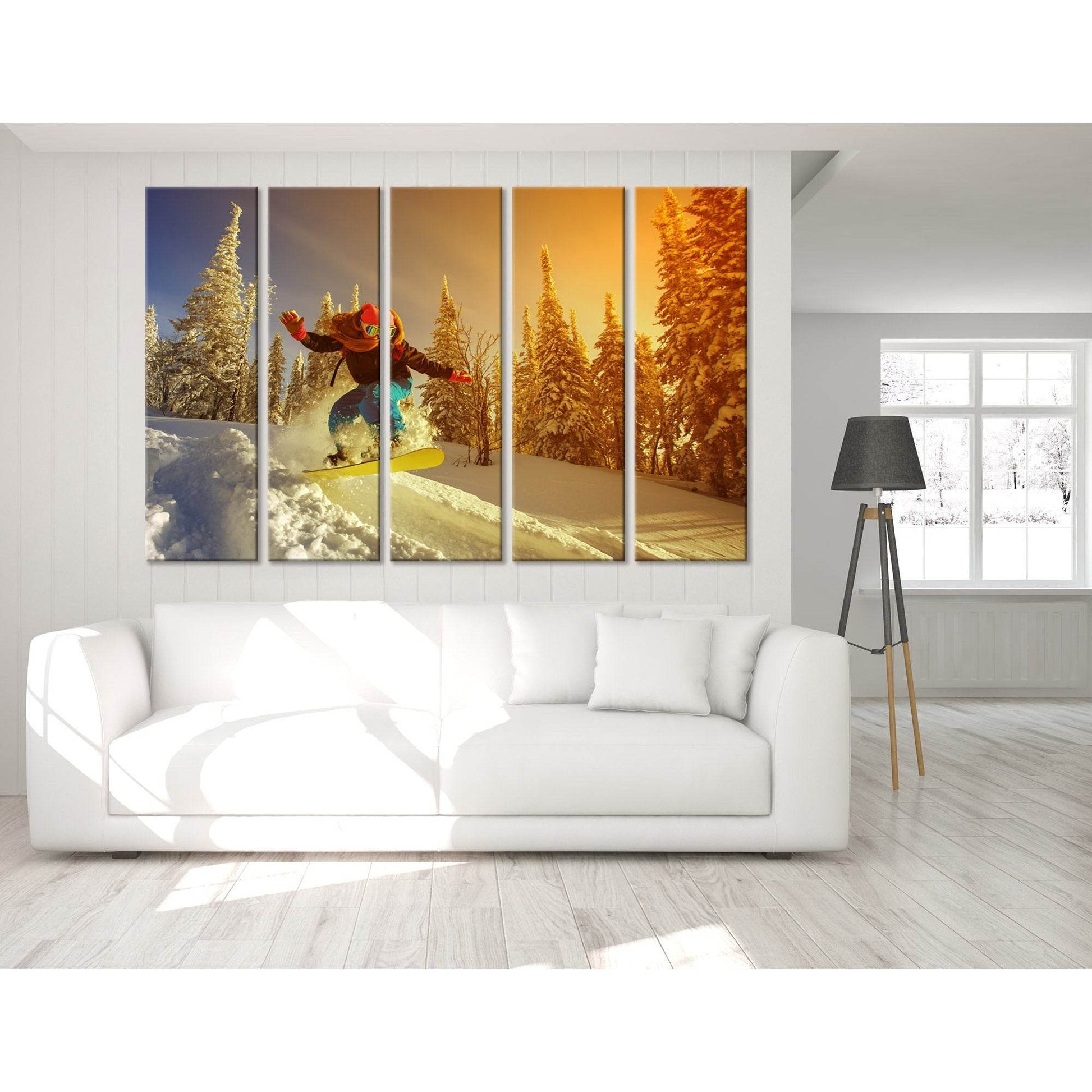 Snowboarder Jump №04451 Ready to Hang Canvas PrintCanvas art arrives ready to hang, with hanging accessories included and no additional framing required. Every canvas print is hand-crafted, made on-demand at our workshop and expertly stretched around 100%