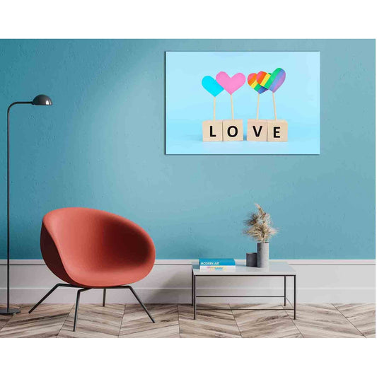 LGBTQ love №2153 Ready to Hang Canvas PrintCanvas art arrives ready to hang, with hanging accessories included and no additional framing required. Every canvas print is hand-crafted, made on-demand at our workshop and expertly stretched around 100% North