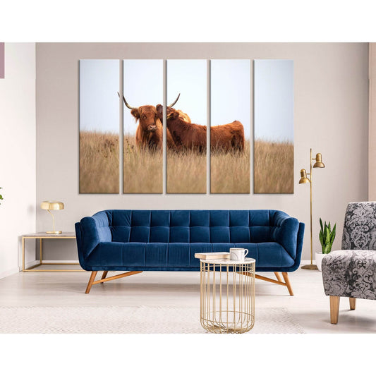Highland Cow And Calf In The Field №04251 Ready to Hang Canvas PrintCanvas art arrives ready to hang, with hanging accessories included and no additional framing required. Every canvas print is hand-crafted, made on-demand at our workshop and expertly str