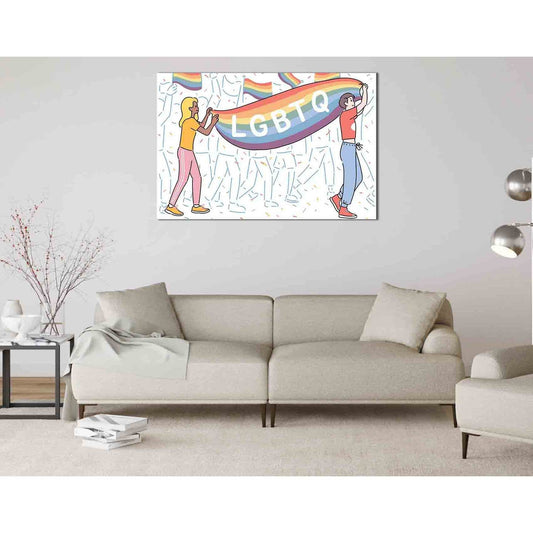 People with LGBTQ flags №2139 Ready to Hang Canvas PrintCanvas art arrives ready to hang, with hanging accessories included and no additional framing required. Every canvas print is hand-crafted, made on-demand at our workshop and expertly stretched aroun