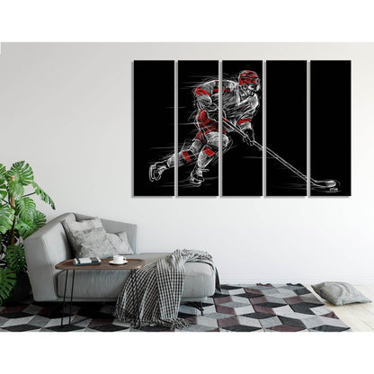 Ice Hockey Player On A Black Background №04437 Ready to Hang Canvas PrintCanvas art arrives ready to hang, with hanging accessories included and no additional framing required. Every canvas print is hand-crafted, made on-demand at our workshop and expertl