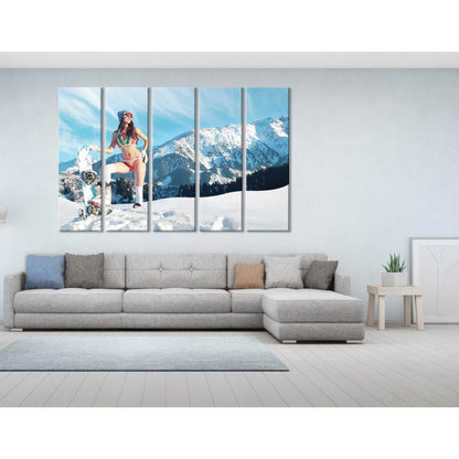 Girl With A Snowboard In The Mountains №04424 Ready to Hang Canvas PrintCanvas art arrives ready to hang, with hanging accessories included and no additional framing required. Every canvas print is hand-crafted, made on-demand at our workshop and expertly