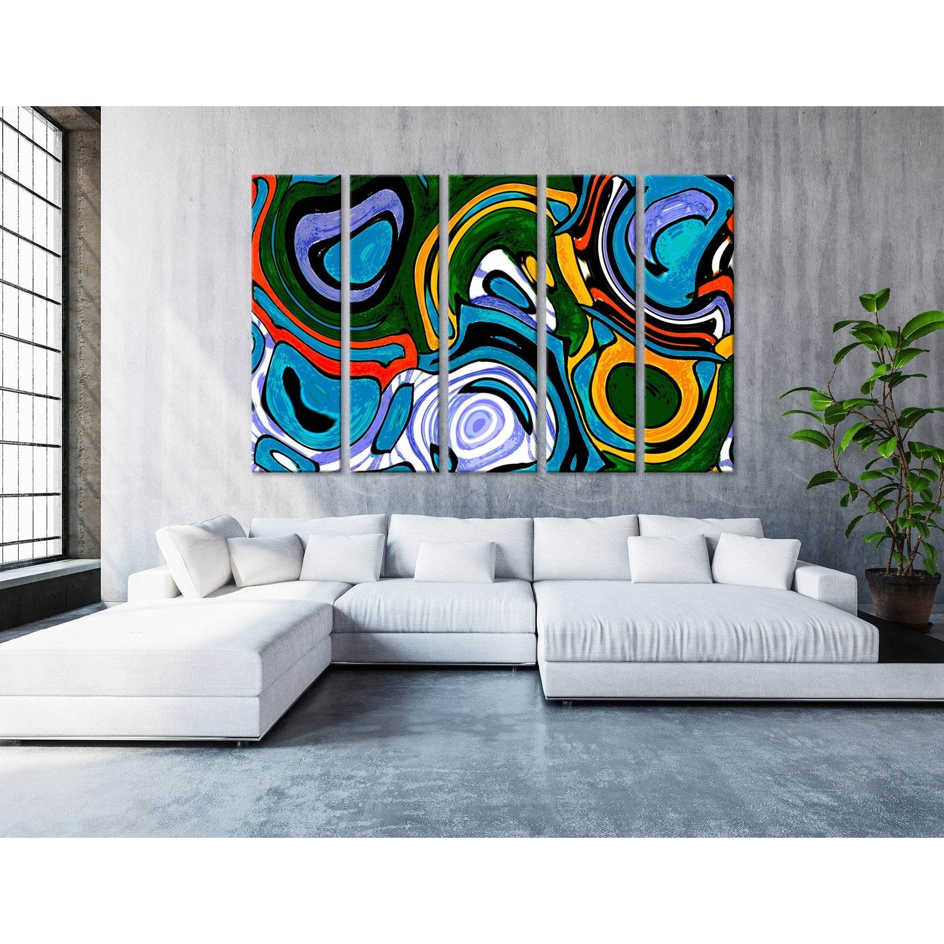 Bright Abstract №04325 Ready to Hang Canvas PrintCanvas art arrives ready to hang, with hanging accessories included and no additional framing required. Every canvas print is hand-crafted, made on-demand at our workshop and expertly stretched around 100%