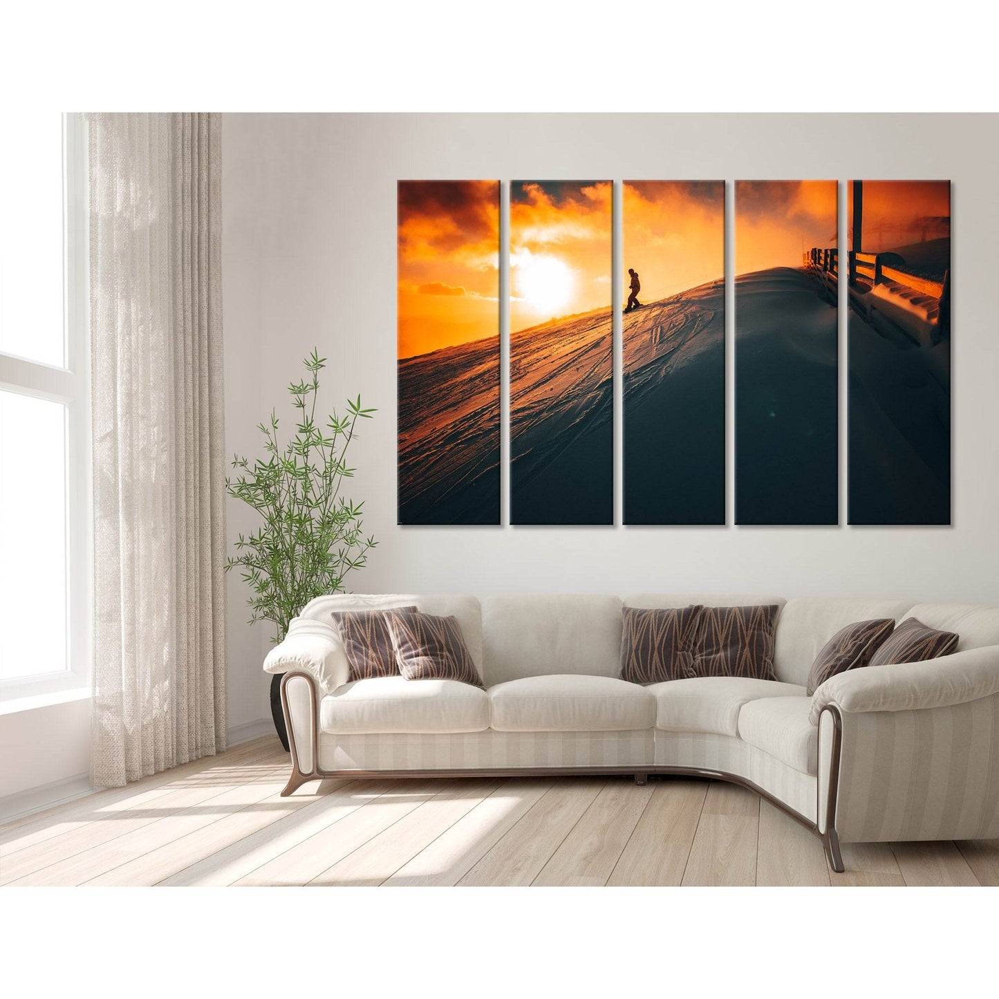 Snowboarder On A Snowy Hill During Sunset №04431 Ready to Hang Canvas PrintCanvas art arrives ready to hang, with hanging accessories included and no additional framing required. Every canvas print is hand-crafted, made on-demand at our workshop and exper