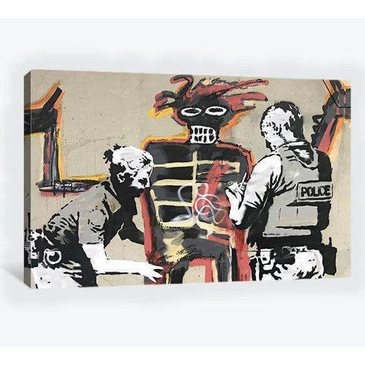 Banksy rend hommage à Basquiat avec deux fresques - Canvas printCanvas art arrives ready to hang, with hanging accessories included and no additional framing required. Every canvas print is hand-crafted, made on-demand at our workshop and expertly stretch
