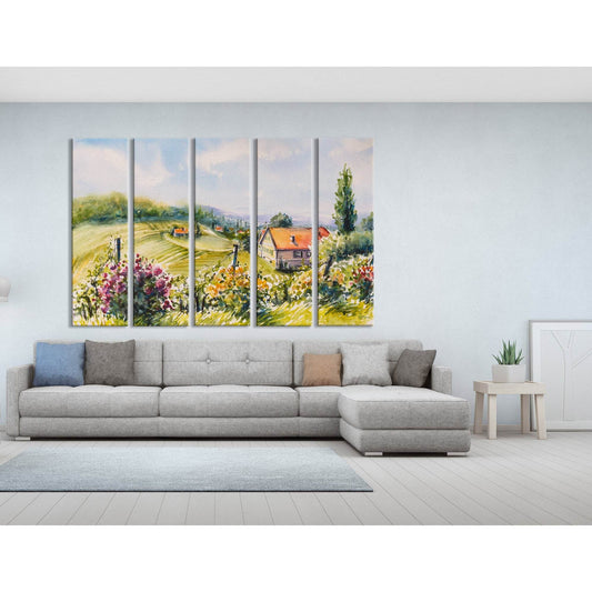 Landscape With Summer Vineyards And Roses Bushes In South Styria, Austria №04215 Ready to Hang Canvas PrintCanvas art arrives ready to hang, with hanging accessories included and no additional framing required. Every canvas print is hand-crafted, made on-
