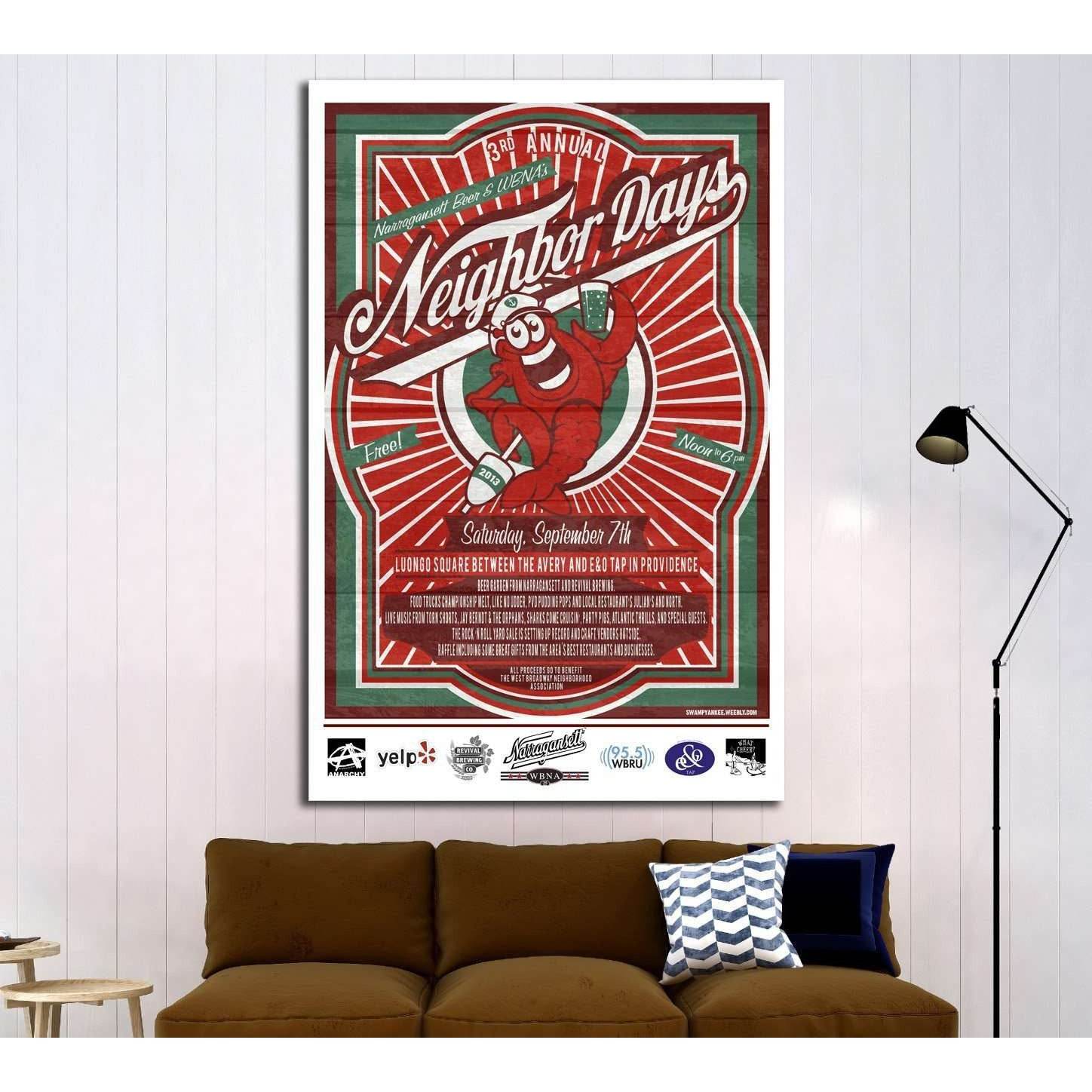 2013 neighbor days poster №3429 Ready to Hang Canvas Print - Zellart Canvas Prints 000Negative, ALL_Products, s-3429