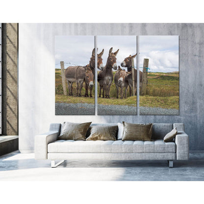 Donkeys In The Countryside №04252 Ready to Hang Canvas PrintCanvas art arrives ready to hang, with hanging accessories included and no additional framing required. Every canvas print is hand-crafted, made on-demand at our workshop and expertly stretched a