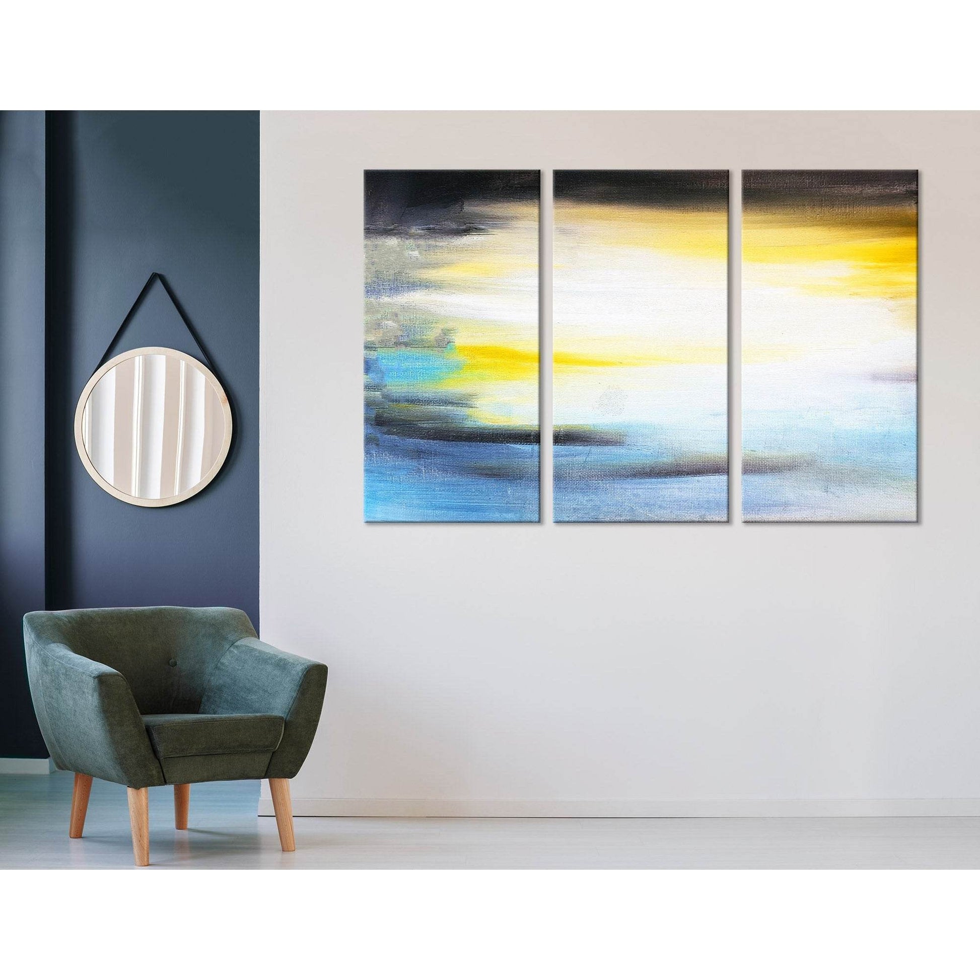 White, Black, Yellow, Blue Abstract №04263 Ready to Hang Canvas PrintCanvas art arrives ready to hang, with hanging accessories included and no additional framing required. Every canvas print is hand-crafted, made on-demand at our workshop and expertly st