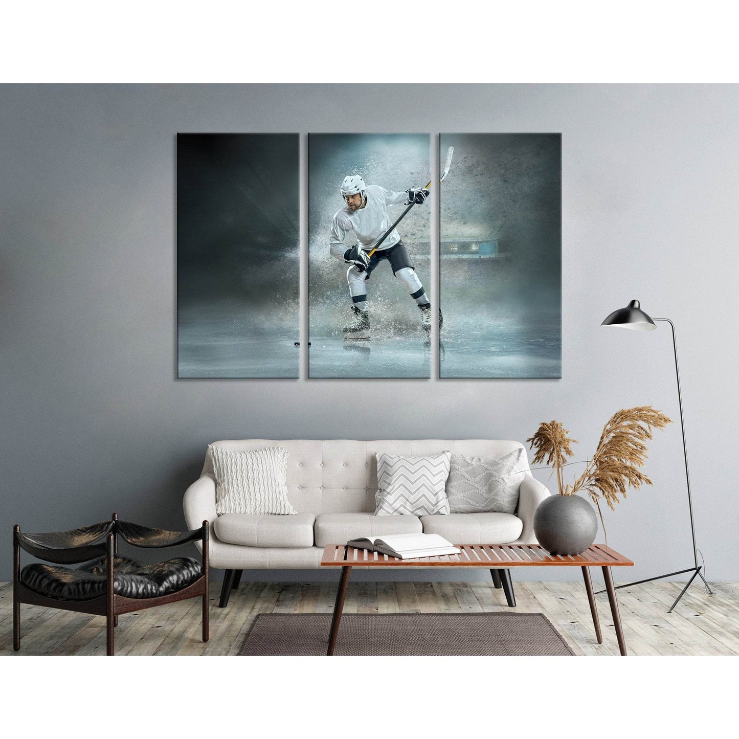 Hockey Player Scores Puck №04432 Ready to Hang Canvas PrintCanvas art arrives ready to hang, with hanging accessories included and no additional framing required. Every canvas print is hand-crafted, made on-demand at our workshop and expertly stretched ar