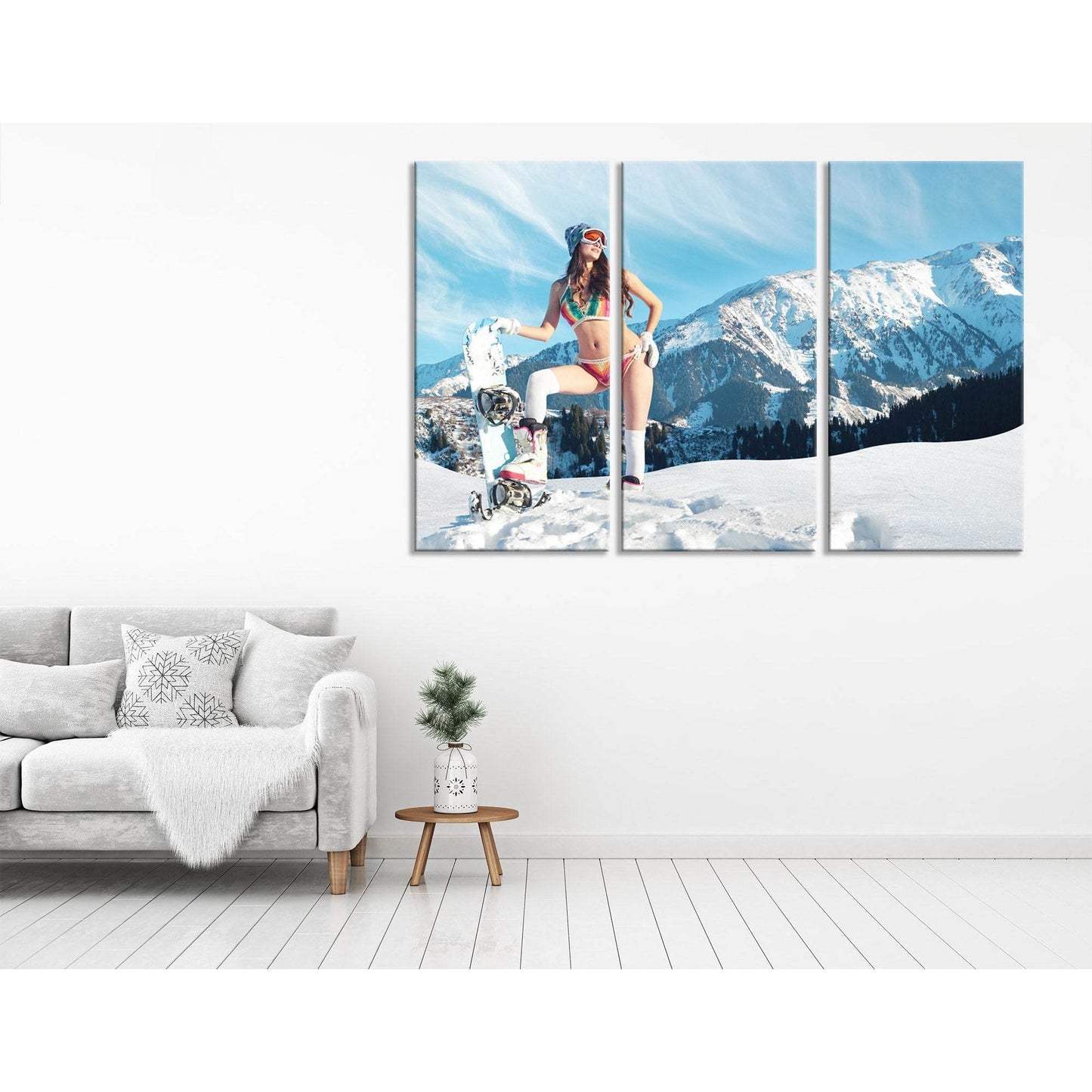 Girl With A Snowboard In The Mountains №04424 Ready to Hang Canvas PrintCanvas art arrives ready to hang, with hanging accessories included and no additional framing required. Every canvas print is hand-crafted, made on-demand at our workshop and expertly