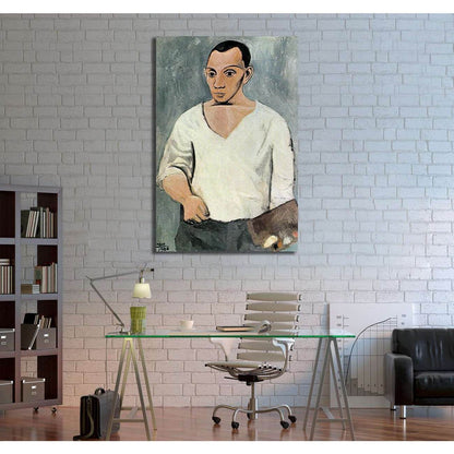Pablo Picasso, Self-portrait with palette - Canvas printCanvas art arrives ready to hang, with hanging accessories included and no additional framing required. Every canvas print is hand-crafted, made on-demand at our workshop and expertly stretched aroun