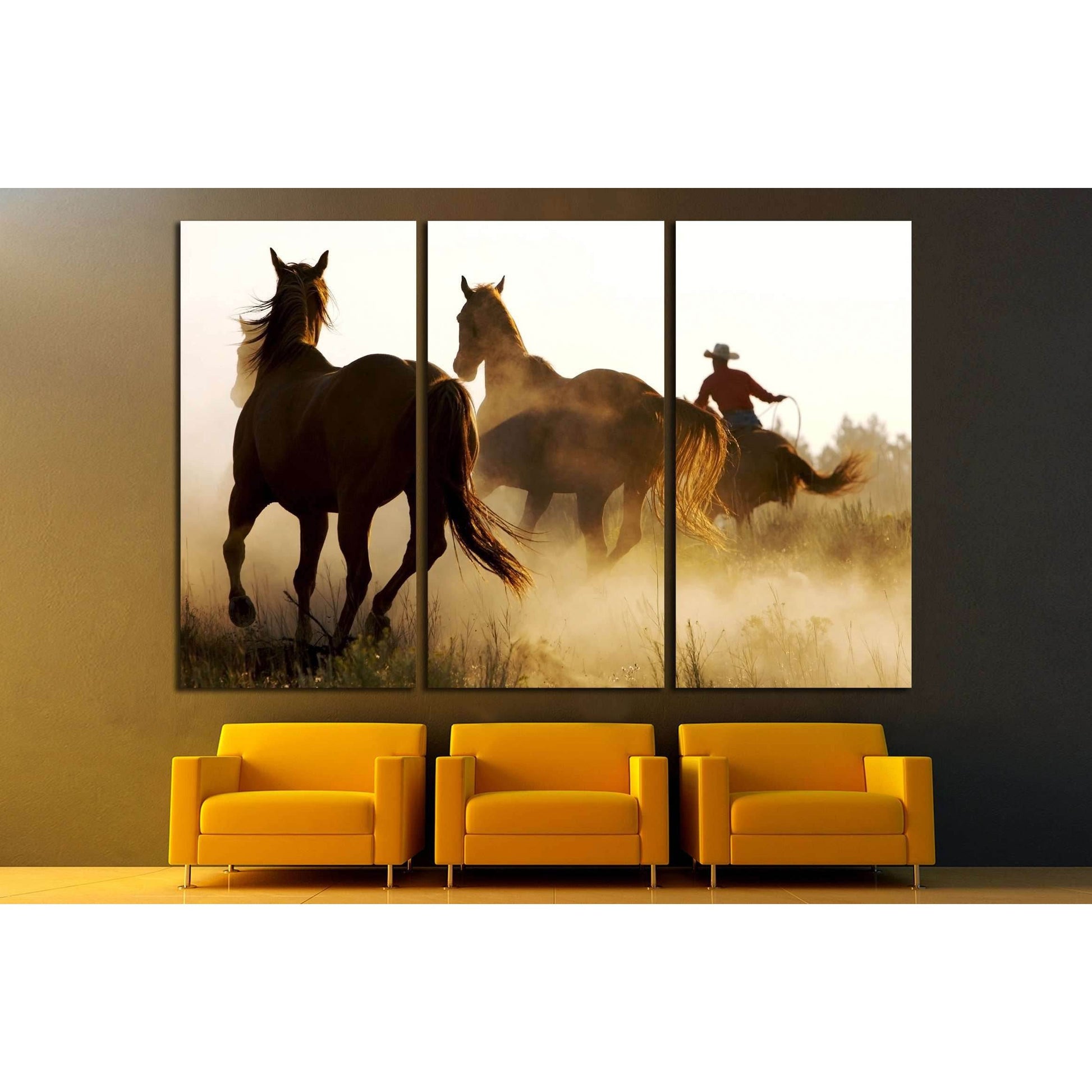 Running horses wall art №5004Canvas art arrives ready to hang, with hanging accessories included and no additional framing required. Every canvas print is hand-crafted, made on-demand at our workshop and expertly stretched around 100% North American Pine