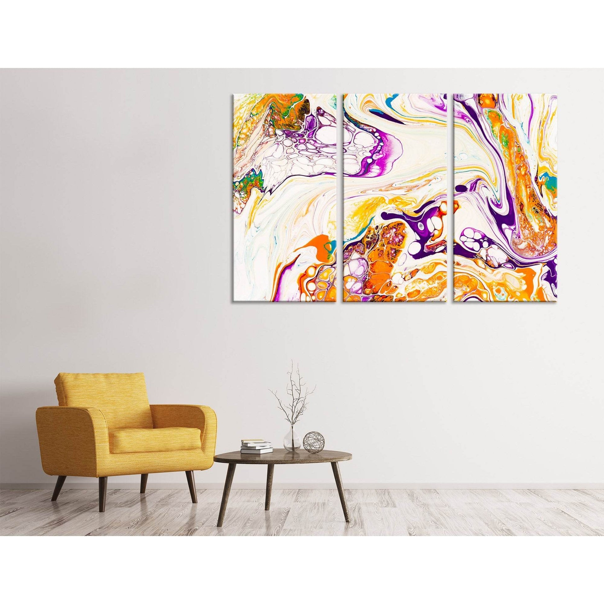 Orange, Purple And Yellow Abstract №04395 Ready to Hang Canvas PrintCanvas art arrives ready to hang, with hanging accessories included and no additional framing required. Every canvas print is hand-crafted, made on-demand at our workshop and expertly str
