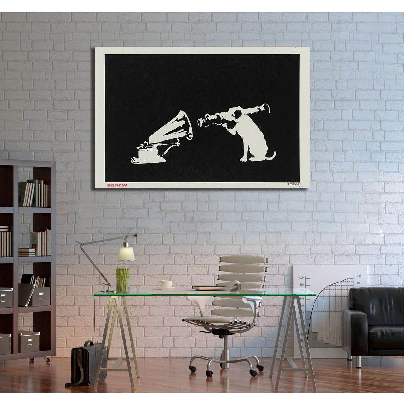 Banksy hmv - Canvas printCanvas art arrives ready to hang, with hanging accessories included and no additional framing required. Every canvas print is hand-crafted, made on-demand at our workshop and expertly stretched around 100% North American Pine wood