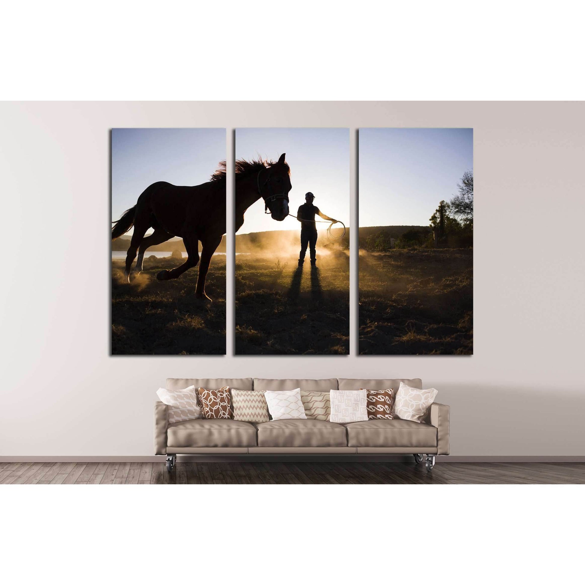 Sunrise and horse canvas print №5013Canvas art arrives ready to hang, with hanging accessories included and no additional framing required. Every canvas print is hand-crafted, made on-demand at our workshop and expertly stretched around 100% North America