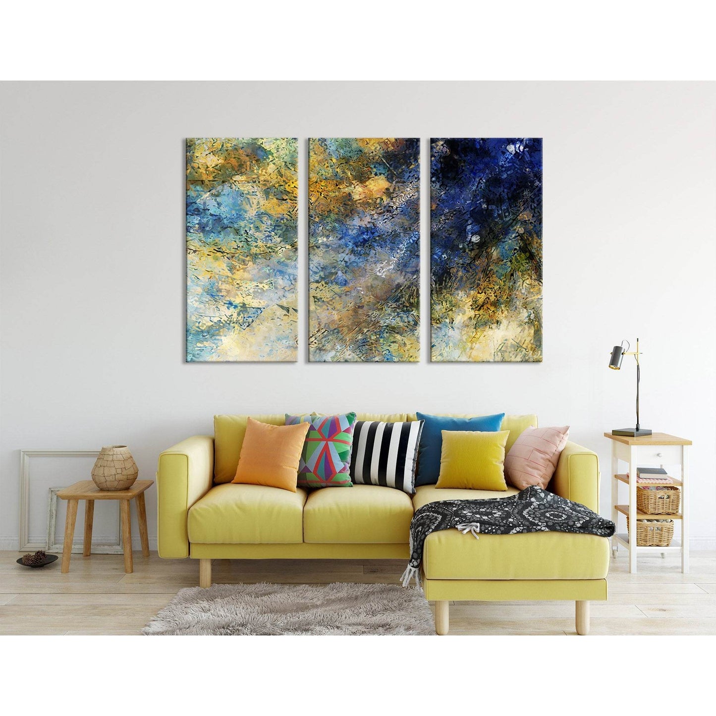 Dark Blue And Yellow Abstract №04346 Ready to Hang Canvas PrintCanvas art arrives ready to hang, with hanging accessories included and no additional framing required. Every canvas print is hand-crafted, made on-demand at our workshop and expertly stretche