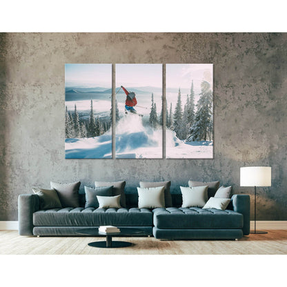 Skier Jump №04450 Ready to Hang Canvas PrintCanvas art arrives ready to hang, with hanging accessories included and no additional framing required. Every canvas print is hand-crafted, made on-demand at our workshop and expertly stretched around 100% North