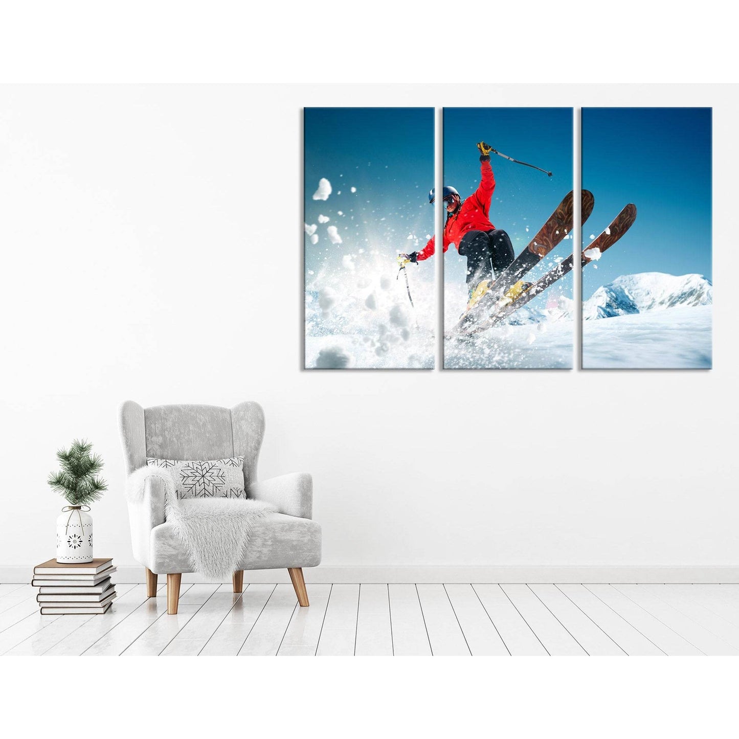 Extreme Skier Jump №04430 Ready to Hang Canvas PrintCanvas art arrives ready to hang, with hanging accessories included and no additional framing required. Every canvas print is hand-crafted, made on-demand at our workshop and expertly stretched around 10