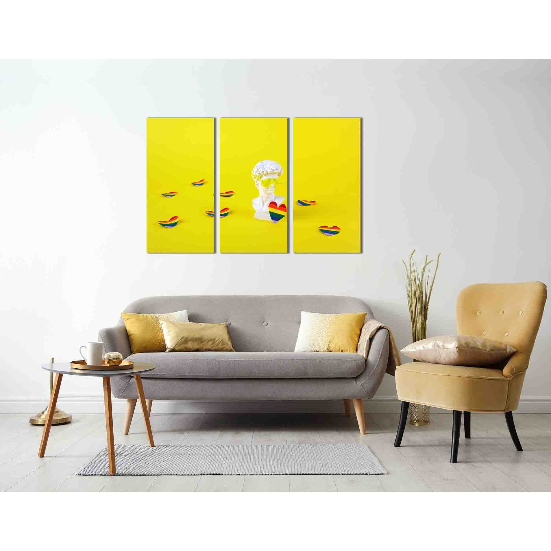 Rainbow head with sunglasses №2136 Ready to Hang Canvas PrintCanvas art arrives ready to hang, with hanging accessories included and no additional framing required. Every canvas print is hand-crafted, made on-demand at our workshop and expertly stretched