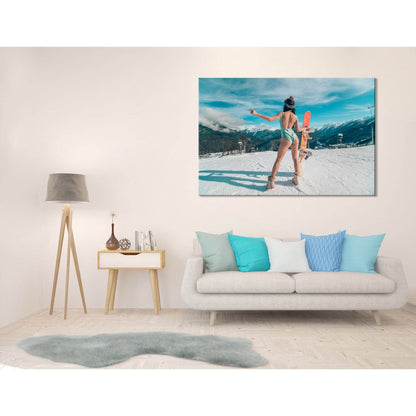 Girl In Bikini With The Snowboard №04427 Ready to Hang Canvas PrintCanvas art arrives ready to hang, with hanging accessories included and no additional framing required. Every canvas print is hand-crafted, made on-demand at our workshop and expertly stre