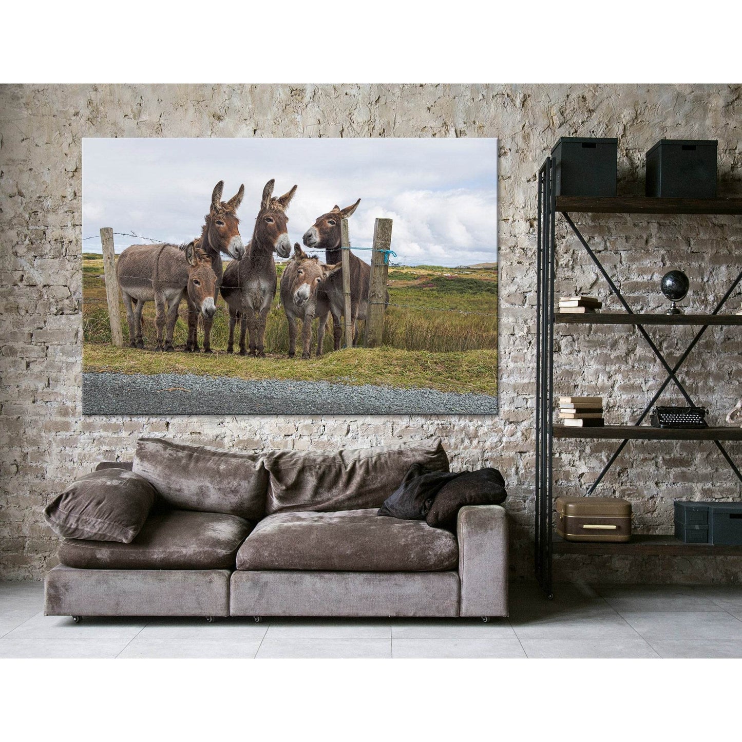 Donkeys In The Countryside №04252 Ready to Hang Canvas PrintCanvas art arrives ready to hang, with hanging accessories included and no additional framing required. Every canvas print is hand-crafted, made on-demand at our workshop and expertly stretched a