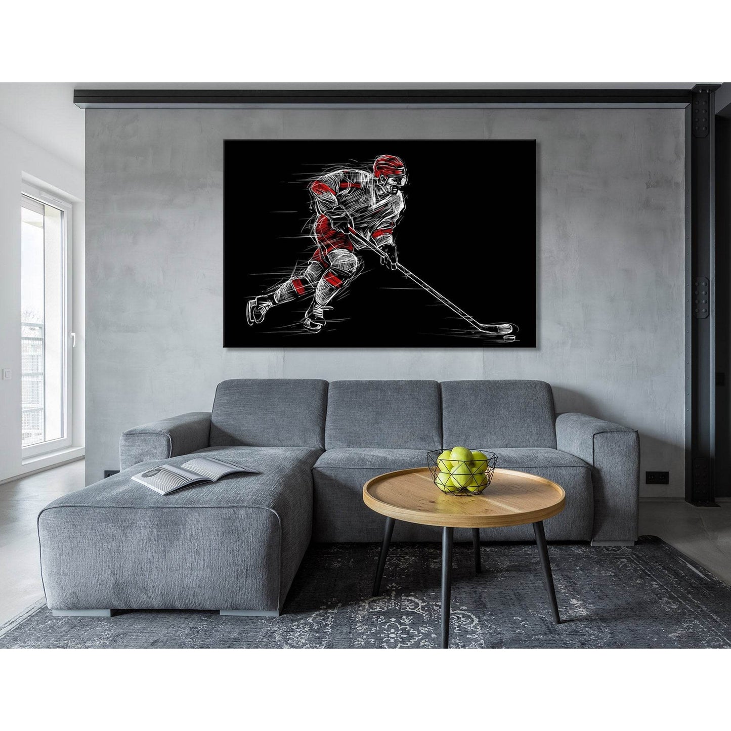 Ice Hockey Player On A Black Background №04437 Ready to Hang Canvas PrintCanvas art arrives ready to hang, with hanging accessories included and no additional framing required. Every canvas print is hand-crafted, made on-demand at our workshop and expertl
