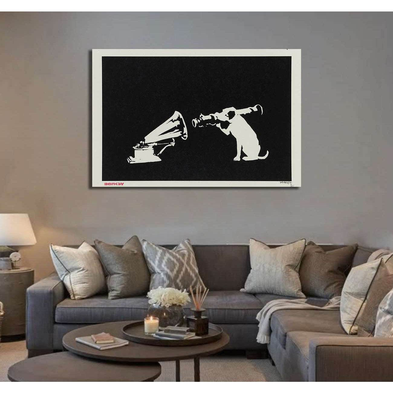 Banksy hmv - Canvas printCanvas art arrives ready to hang, with hanging accessories included and no additional framing required. Every canvas print is hand-crafted, made on-demand at our workshop and expertly stretched around 100% North American Pine wood