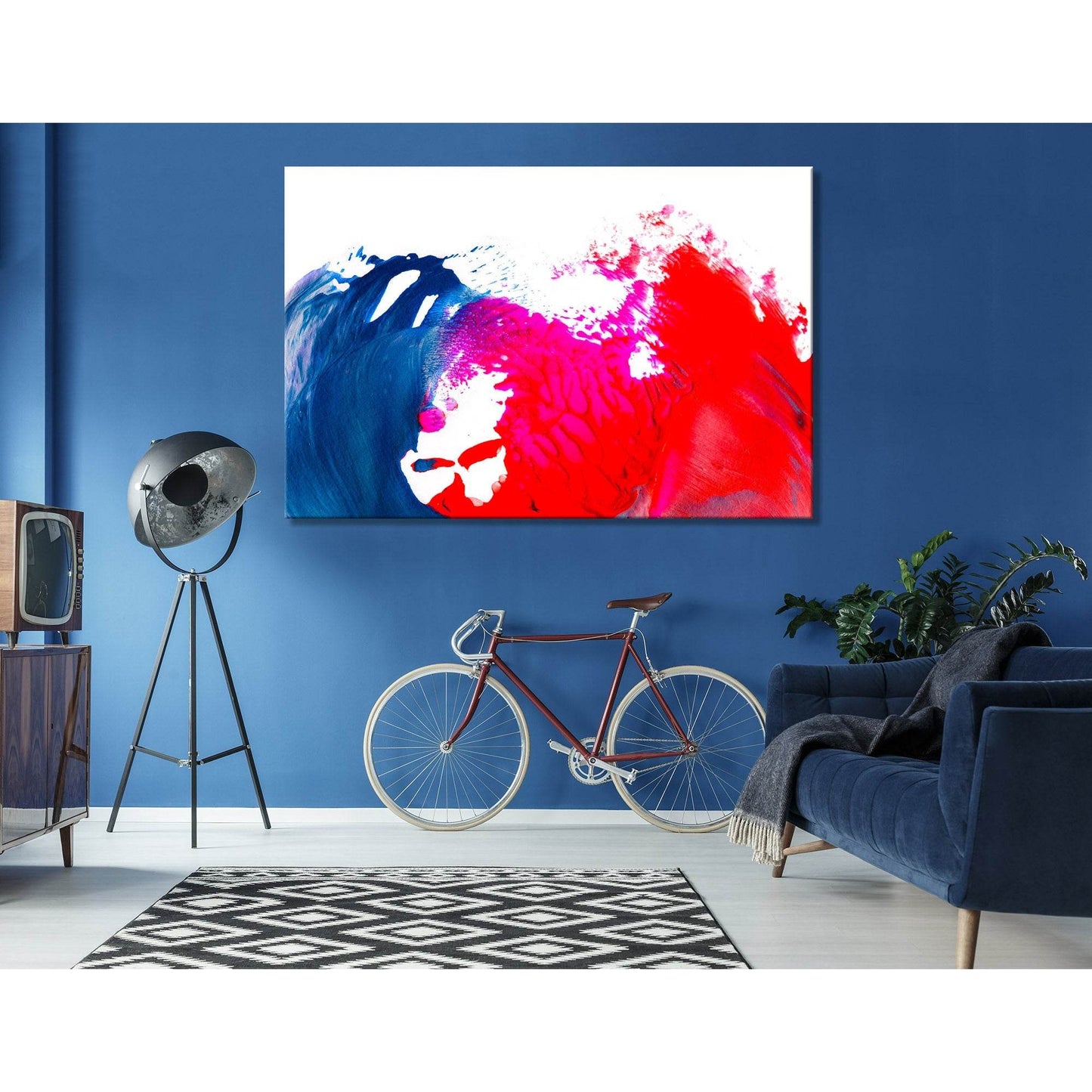 Blue And Crimson Waves Abstract №04390 Ready to Hang Canvas PrintCanvas art arrives ready to hang, with hanging accessories included and no additional framing required. Every canvas print is hand-crafted, made on-demand at our workshop and expertly stretc