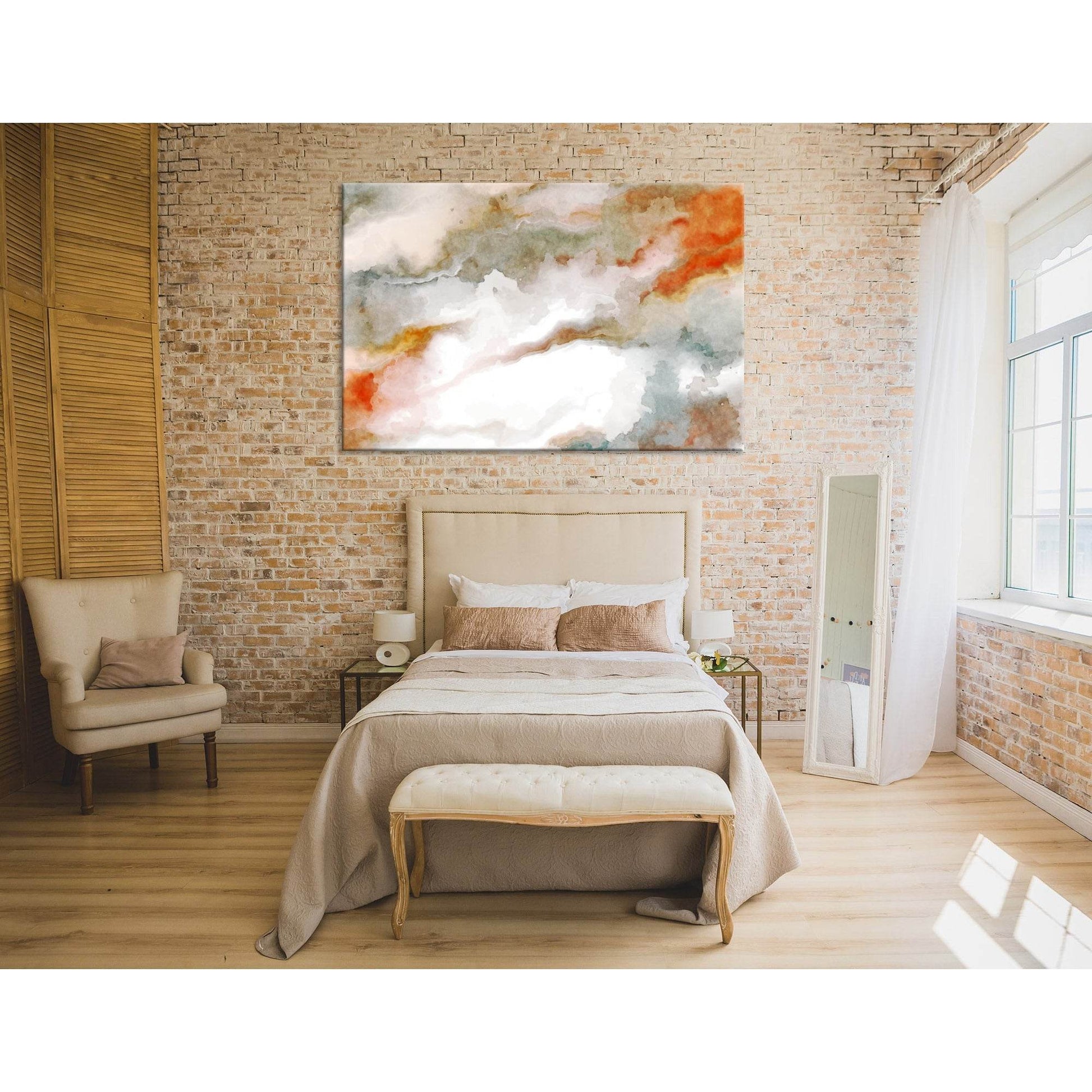 White And Orange Abstract №04337 Ready to Hang Canvas PrintCanvas art arrives ready to hang, with hanging accessories included and no additional framing required. Every canvas print is hand-crafted, made on-demand at our workshop and expertly stretched ar