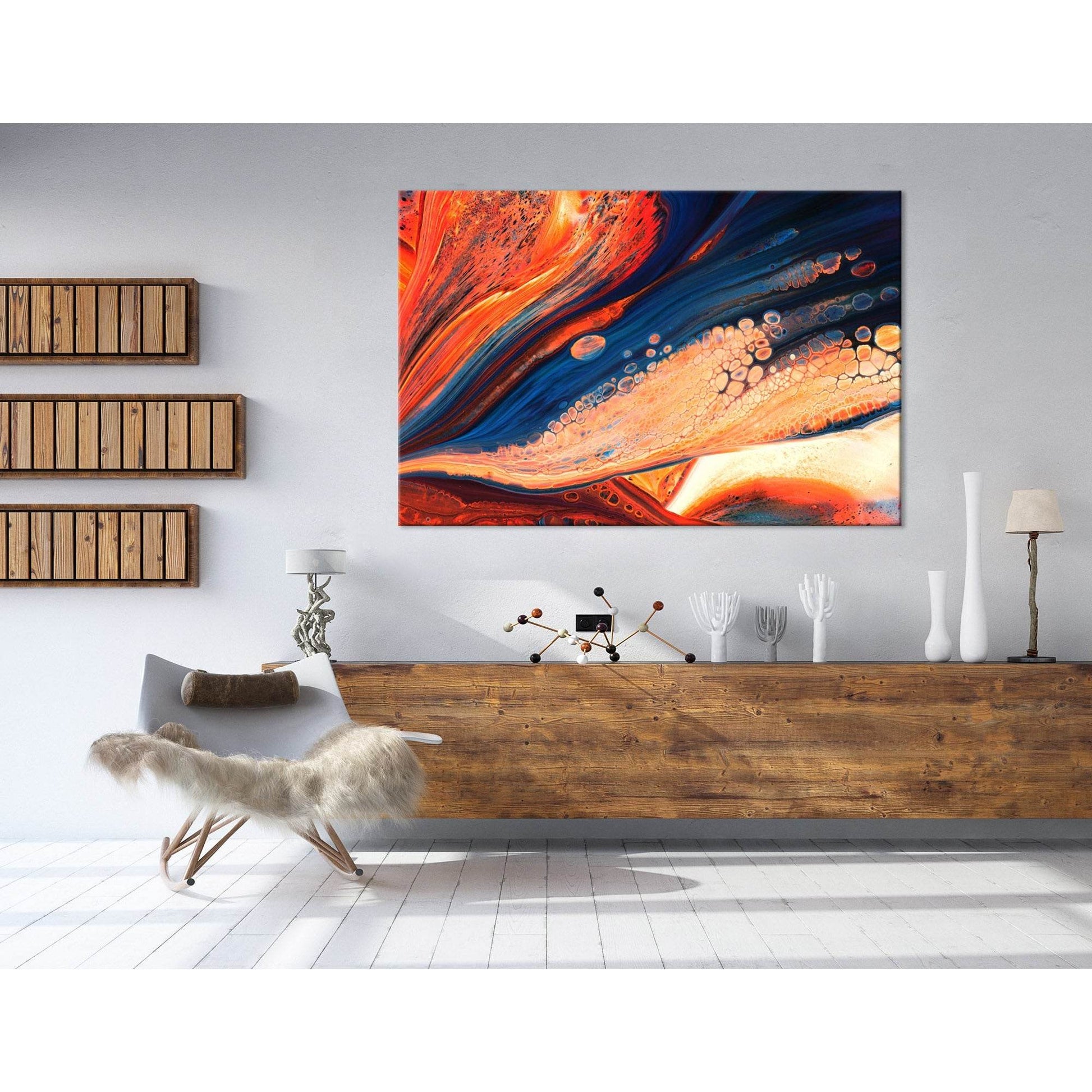 Flame-Colored And Blue Abstract №04308 Ready to Hang Canvas PrintCanvas art arrives ready to hang, with hanging accessories included and no additional framing required. Every canvas print is hand-crafted, made on-demand at our workshop and expertly stretc