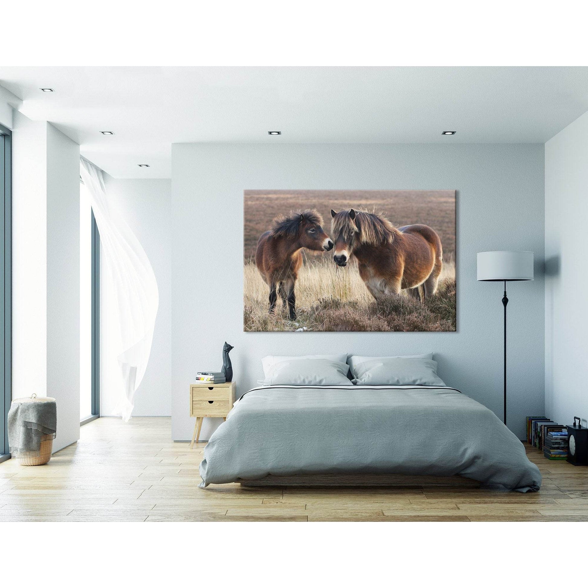 Pony And Horse On Moorland In Exmoor №04231 Ready to Hang Canvas PrintCanvas art arrives ready to hang, with hanging accessories included and no additional framing required. Every canvas print is hand-crafted, made on-demand at our workshop and expertly s