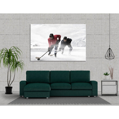 Hockey Players №04449 Ready to Hang Canvas PrintCanvas art arrives ready to hang, with hanging accessories included and no additional framing required. Every canvas print is hand-crafted, made on-demand at our workshop and expertly stretched around 100% N