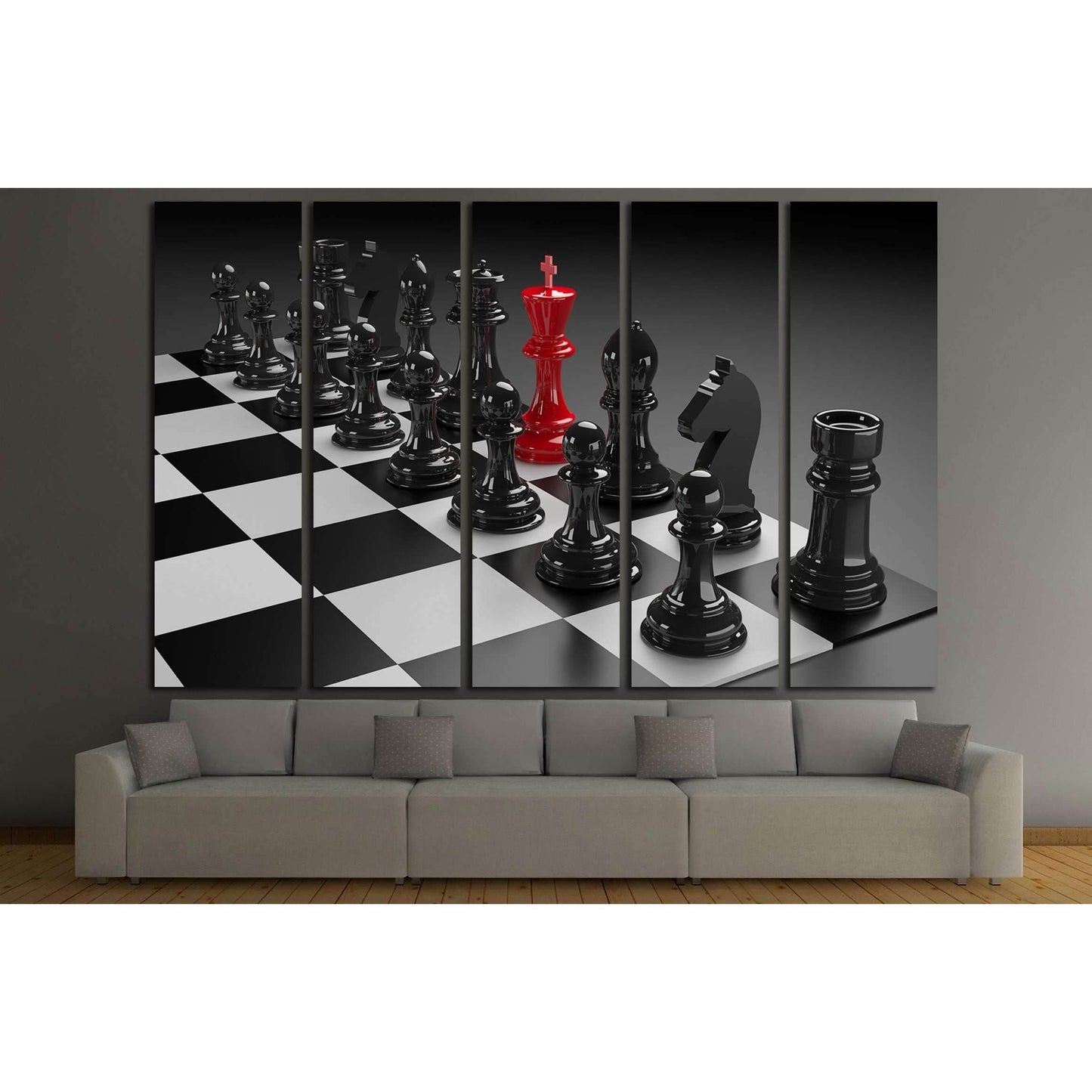 3D illustration of different chess figures and chess scenes №3235 Ready to Hang Canvas Print - Zellart Canvas Prints ALL_Products, s-3235