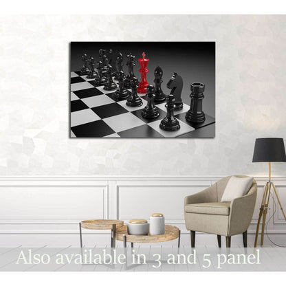 3D illustration of different chess figures and chess scenes №3235 Ready to Hang Canvas Print - Zellart Canvas Prints ALL_Products, s-3235