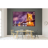 A beautiful aged bridge by the Cincinnati skyline №1673 - canvas print wall art by Zellart
