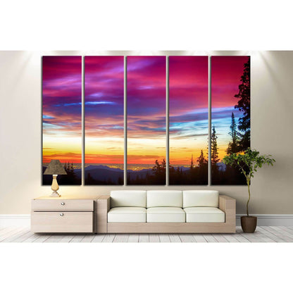 A beautiful colorful epic sunrise over the city lights of Boulder Colorado №2699 Ready to Hang Canvas Print - Zellart Canvas Prints ALL_Products, s-2699