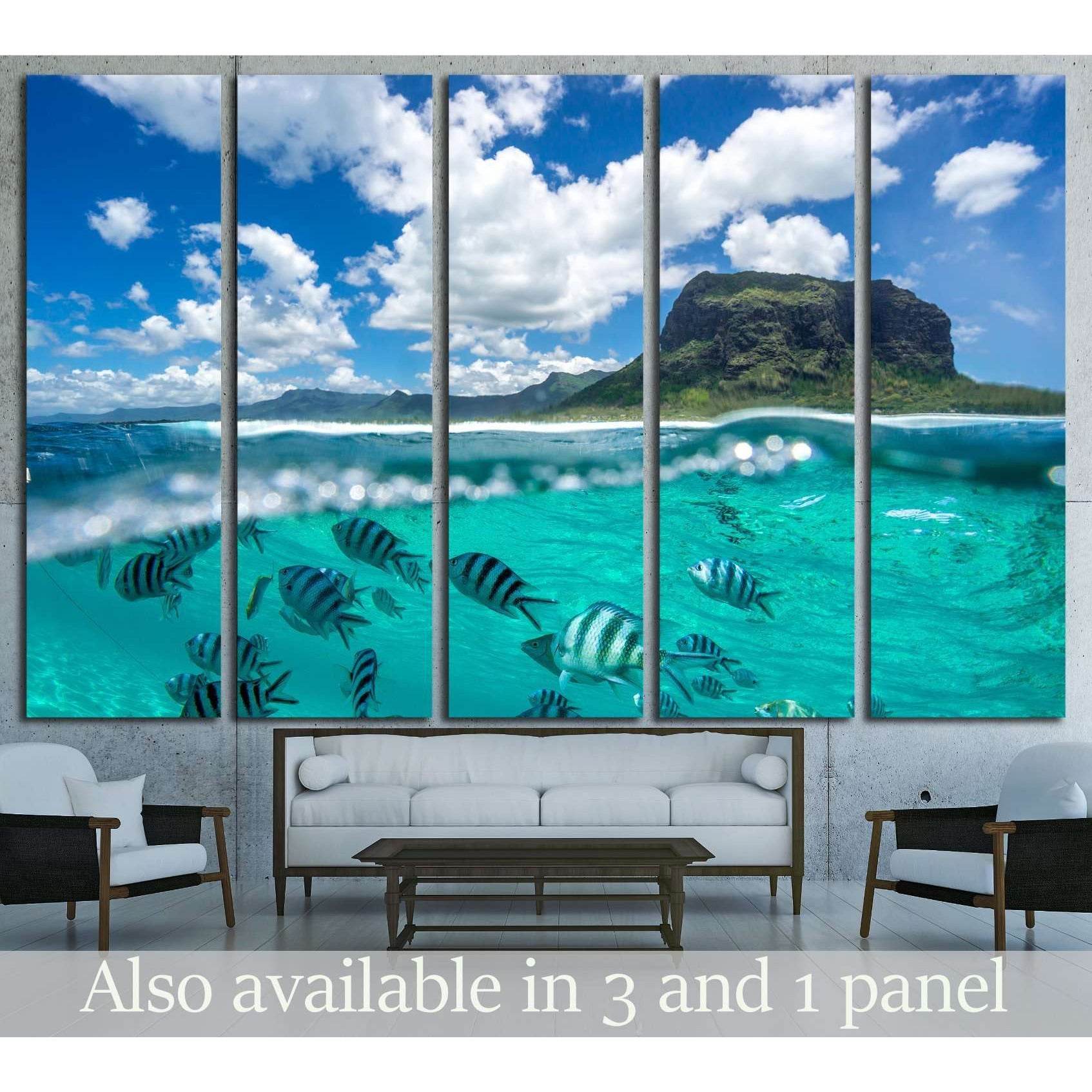 a beautiful mountain and clouds from the ocean №3150 Ready to Hang Canvas Print - Zellart Canvas Prints ALL_Products, s-3150