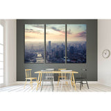 a bird's eye view of shanghai at dusk №2246 Ready to Hang Canvas Print