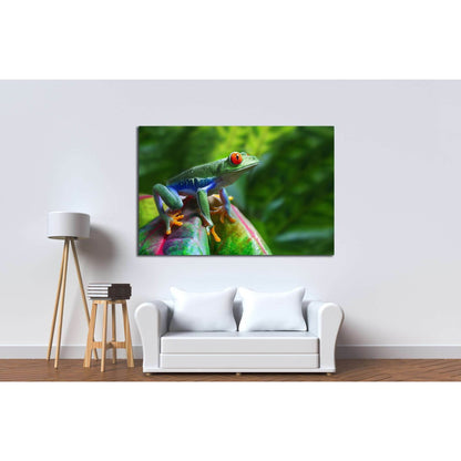 A colorful Red-Eyed Tree Frog in its tropical setting №1840 Ready to Hang Canvas PrintCanvas art arrives ready to hang, with hanging accessories included and no additional framing required. Every canvas print is hand-crafted, made on-demand at our worksho