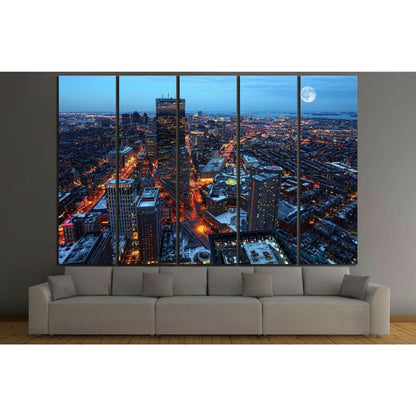 A Rising moon over the city of Boston №1442 Ready to Hang Canvas PrintCanvas art arrives ready to hang, with hanging accessories included and no additional framing required. Every canvas print is hand-crafted, made on-demand at our workshop and expertly s