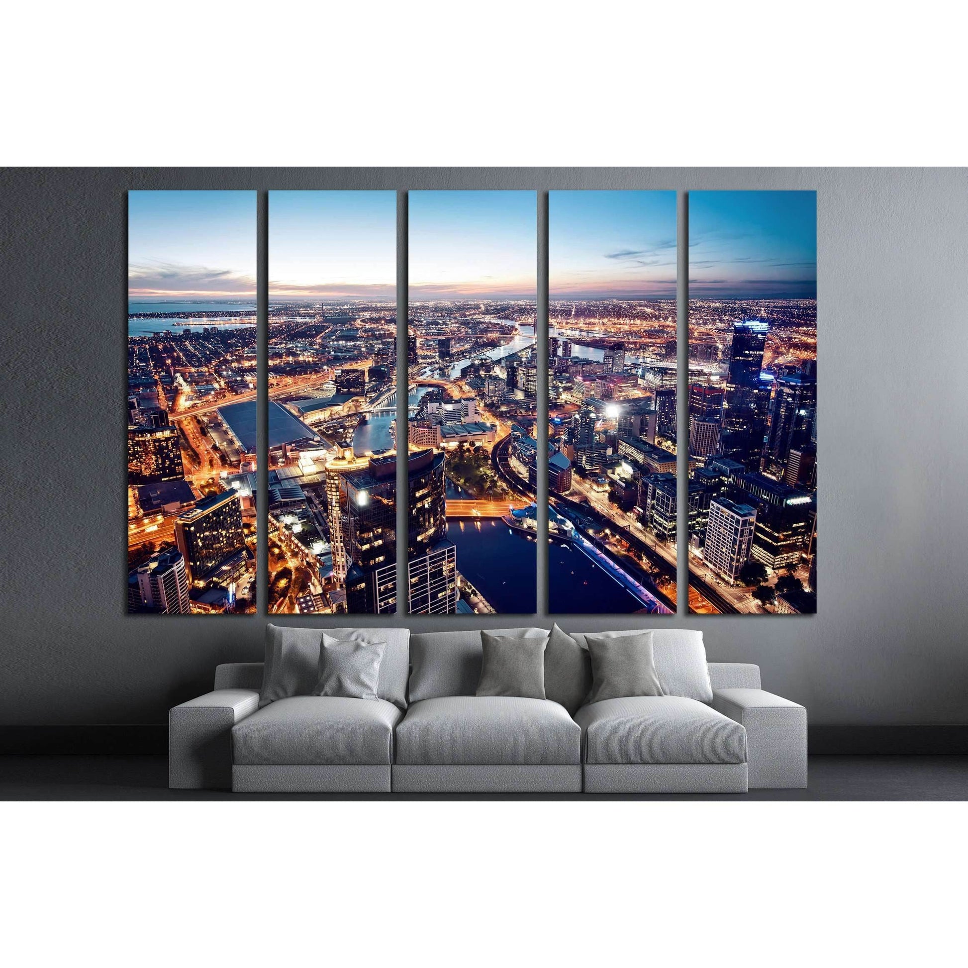 A view of Melbourne at night, Victoria, Australia №2264 Ready to Hang Canvas PrintCanvas art arrives ready to hang, with hanging accessories included and no additional framing required. Every canvas print is hand-crafted, made on-demand at our workshop an