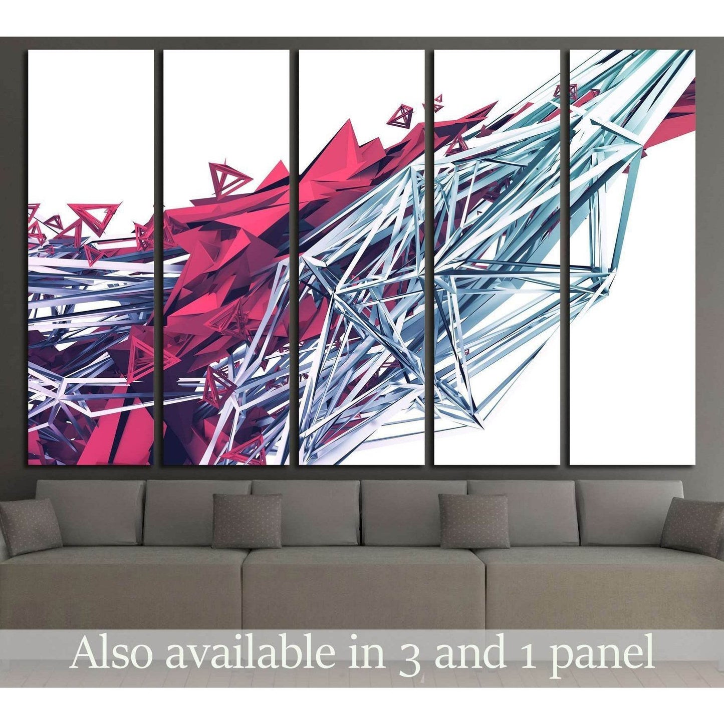 Abstract 3d rendering of chaotic plexus surface. №2559 Ready to Hang Canvas Print - Zellart Canvas Prints ALL_Products, s-2559