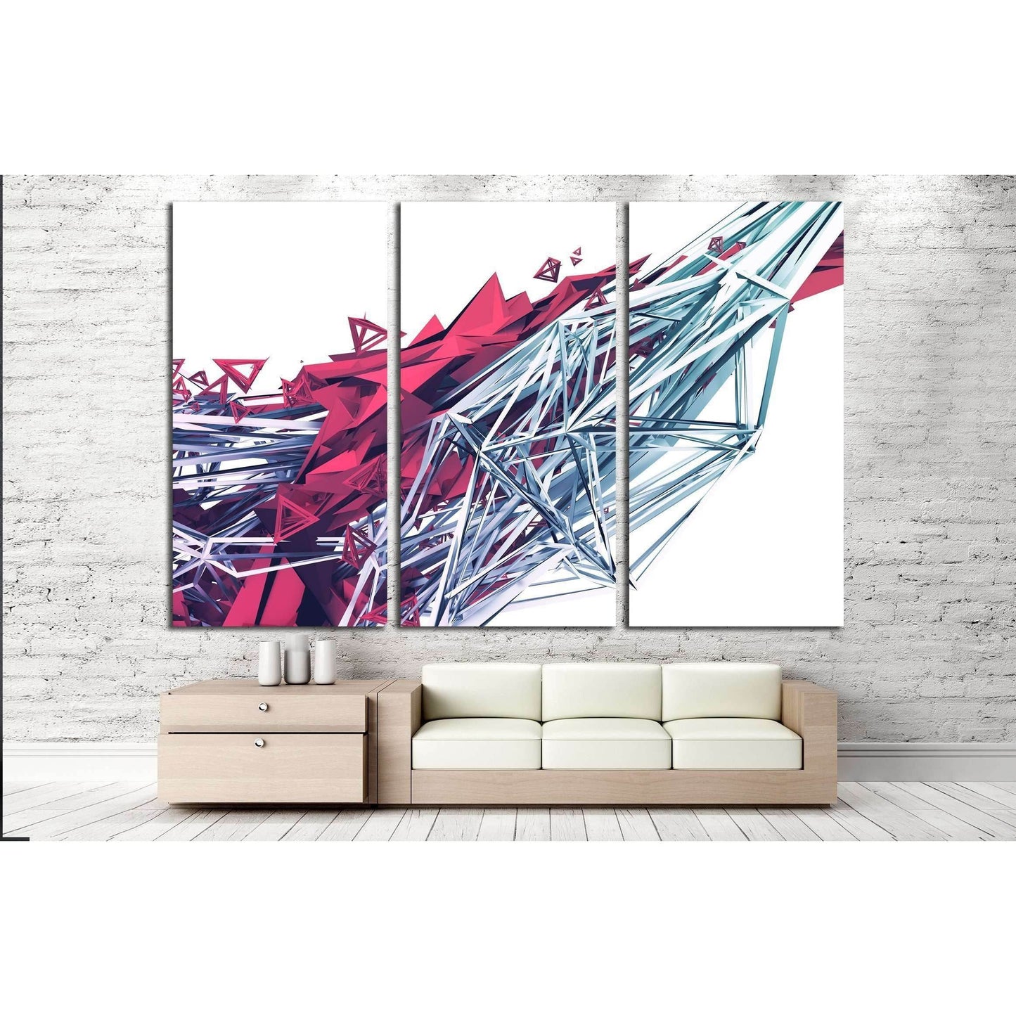 Abstract 3d rendering of chaotic plexus surface. №2559 Ready to Hang Canvas Print - Zellart Canvas Prints ALL_Products, s-2559
