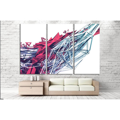 Abstract 3d rendering of chaotic plexus surface. №2559 Ready to Hang Canvas Print - Zellart Canvas Prints ALL_Products, s-2559
